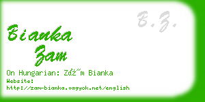 bianka zam business card